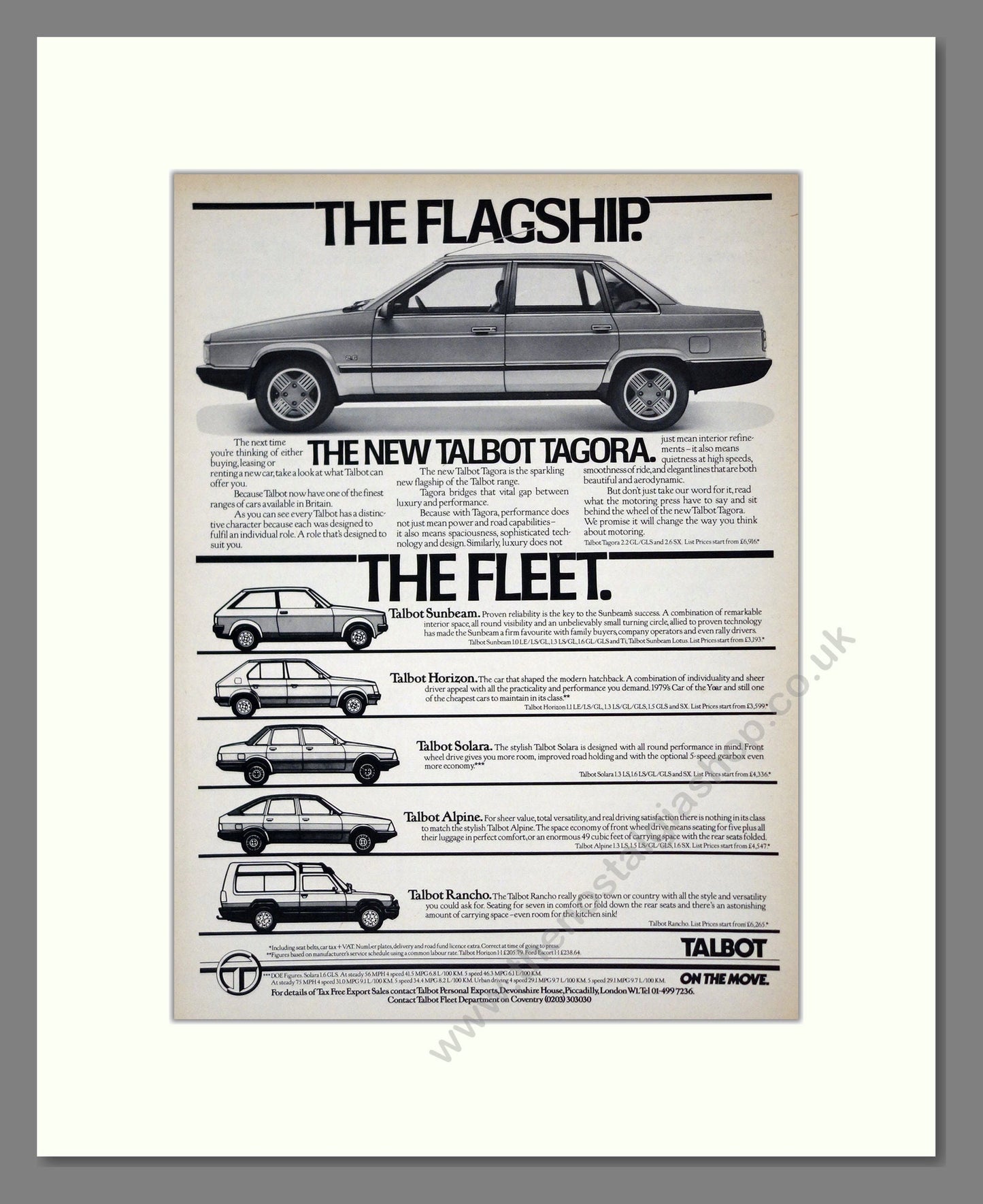 Talbot - Tagora. Vintage Advert 1981 (ref AD61808)