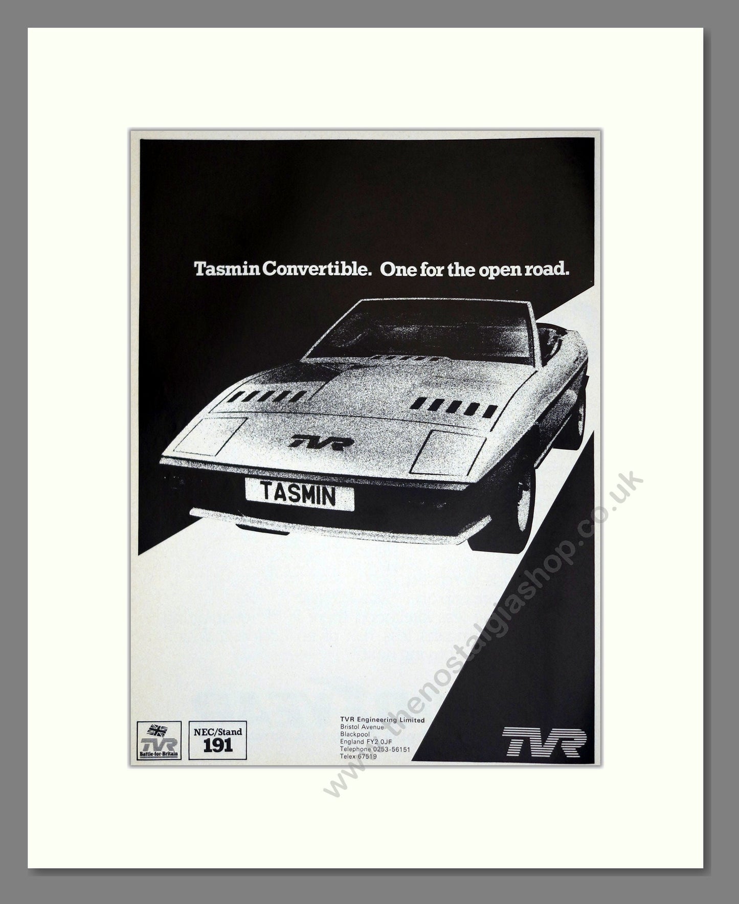 TVR - Tasmin. Vintage Advert 1980 (ref AD61813)