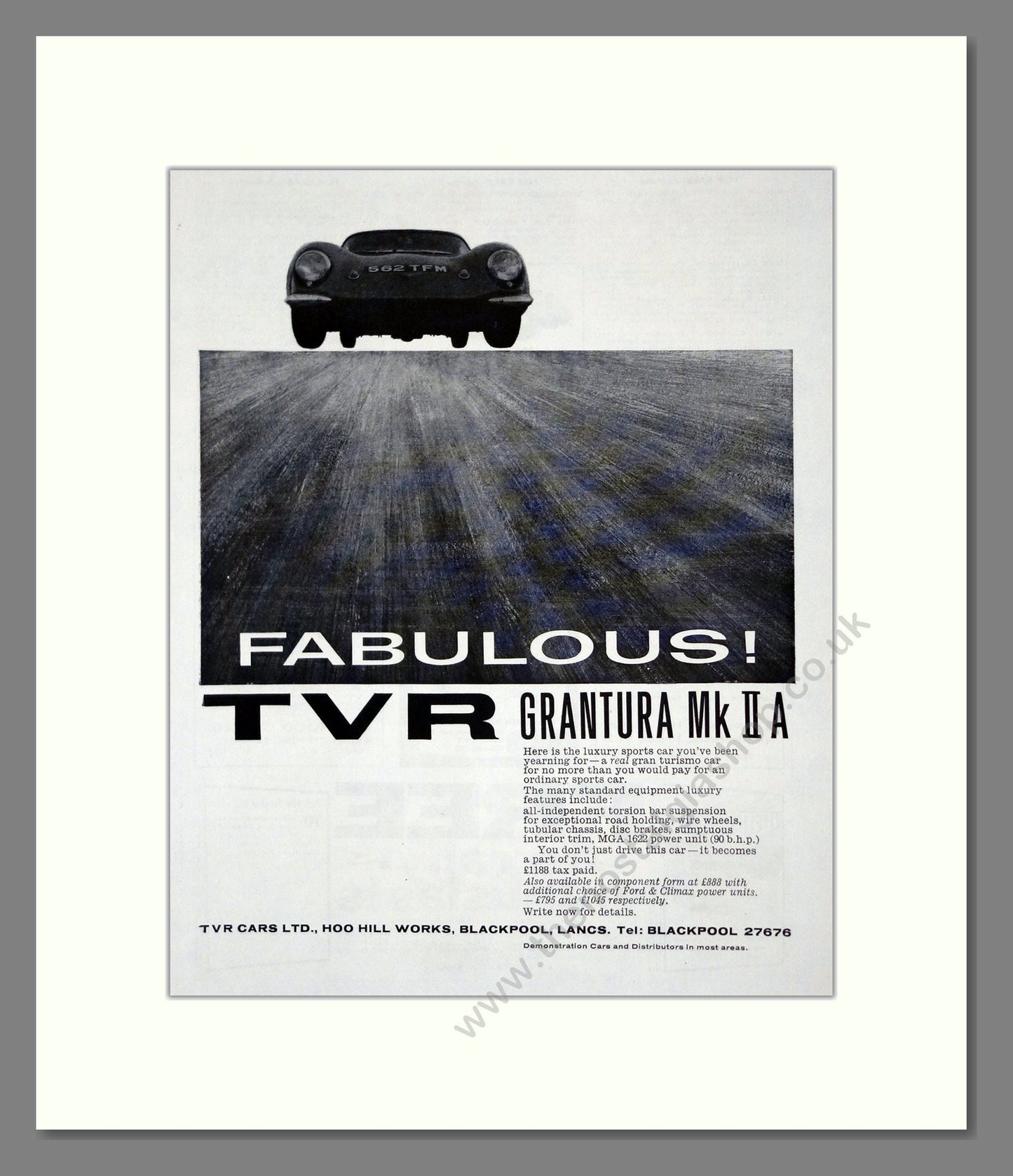 TVR - Grantura MK II. Vintage Advert 1962 (ref AD61825)