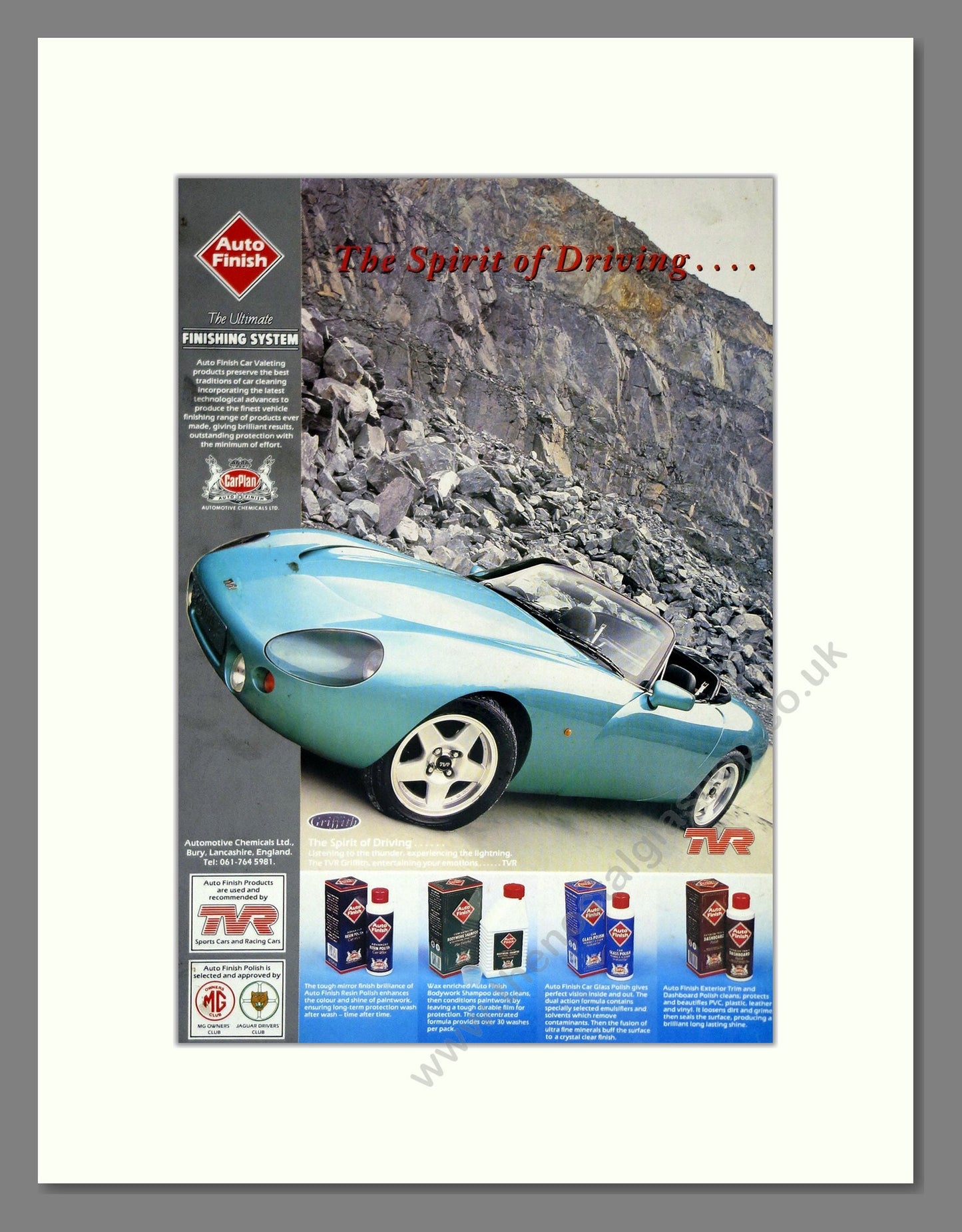 TVR - Auto Finish. Vintage Advert 1993 (ref AD61829)