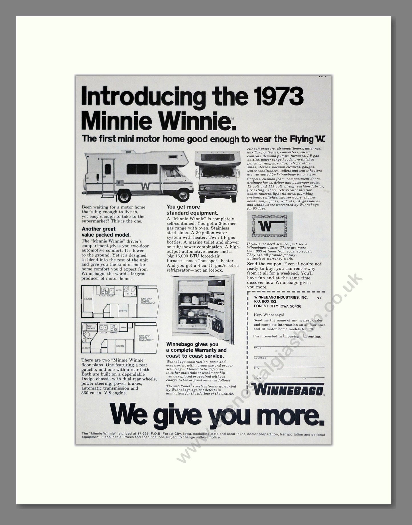 Winnebego - Minnie Winnie. Vintage Advert 1973 (ref AD61833)