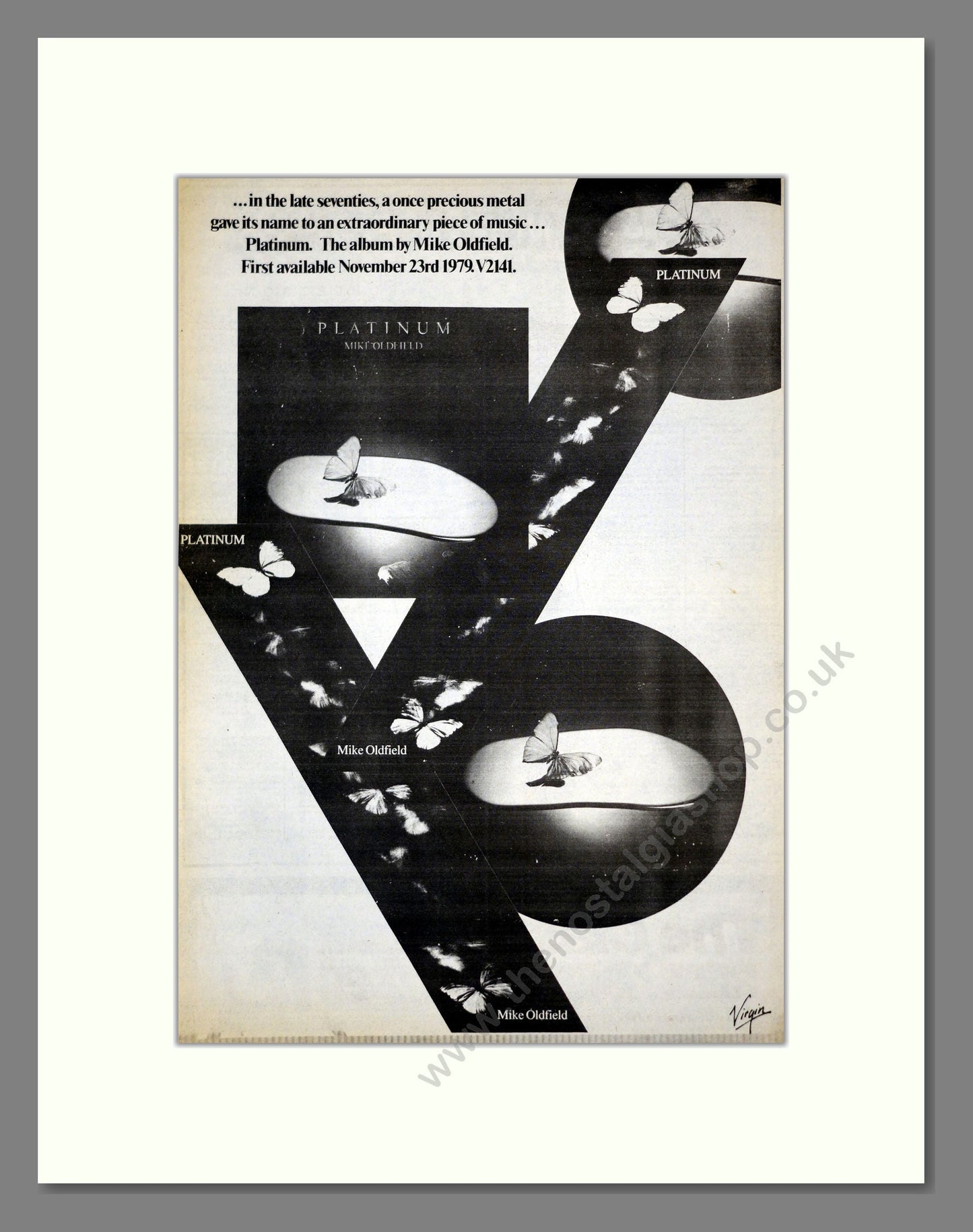 Mike Oldfield - Platinum. Vintage Advert 1979 (ref AD17675)