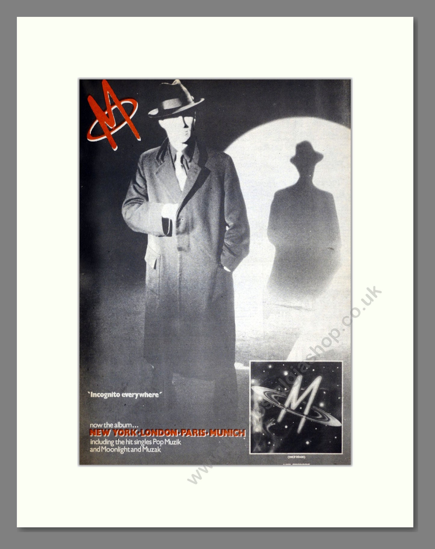M - Incognito Everywhere. Vintage Advert 1979 (ref AD17676)