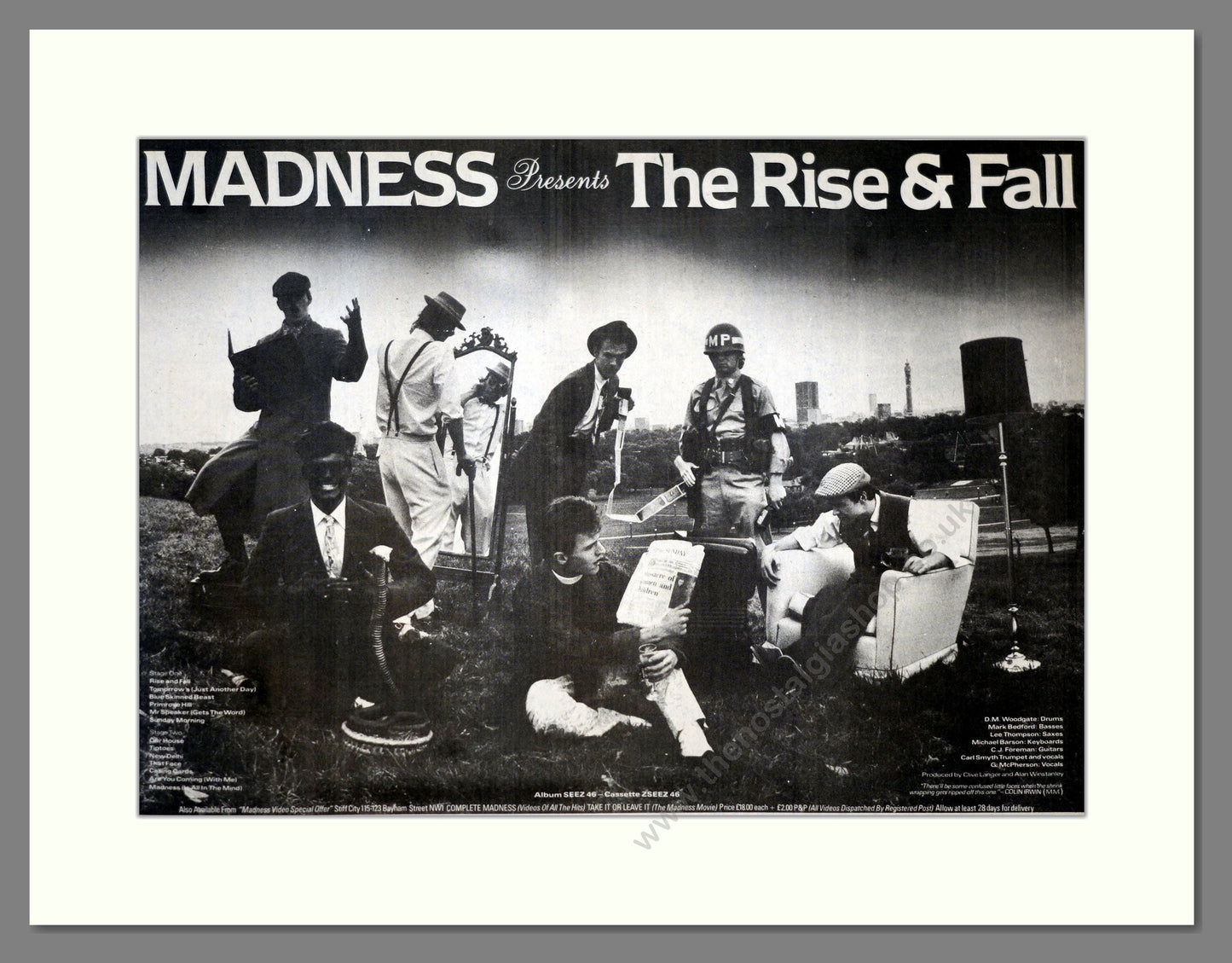 Madness - The Rise And Fall. Vintage Advert 1982 (ref AD17723)
