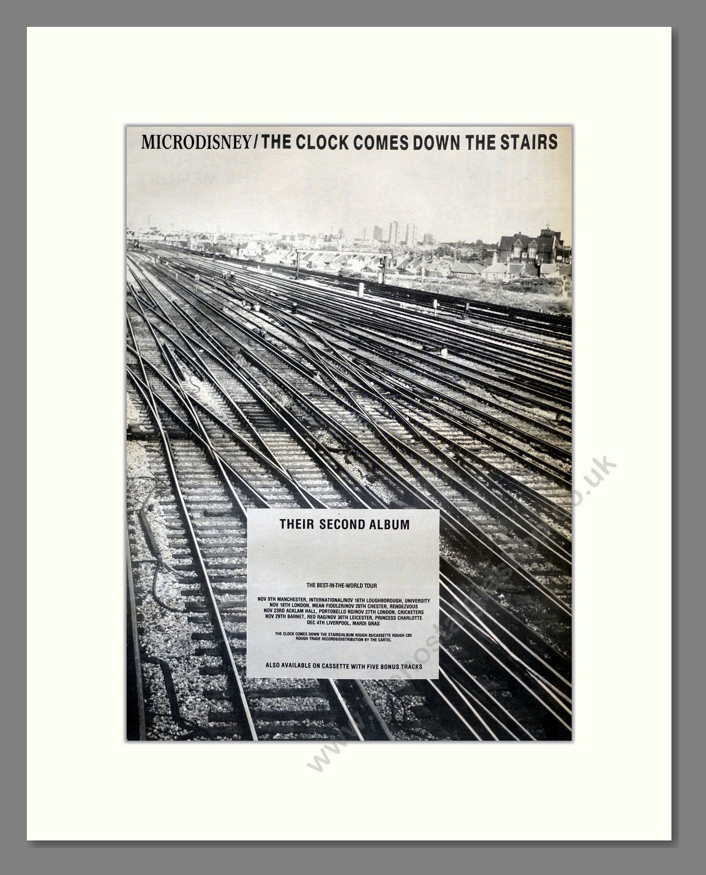 Microdisney - The Clock Comes Down The Stairs. Vintage Advert 1985 (ref AD17749)