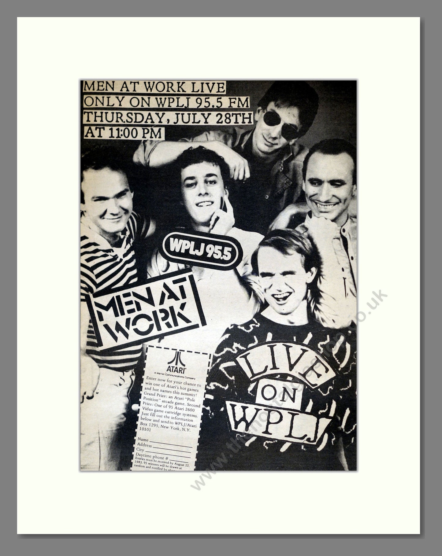 Men At Work - Live On WPLJ. Vintage Advert 1983 (ref AD17766)