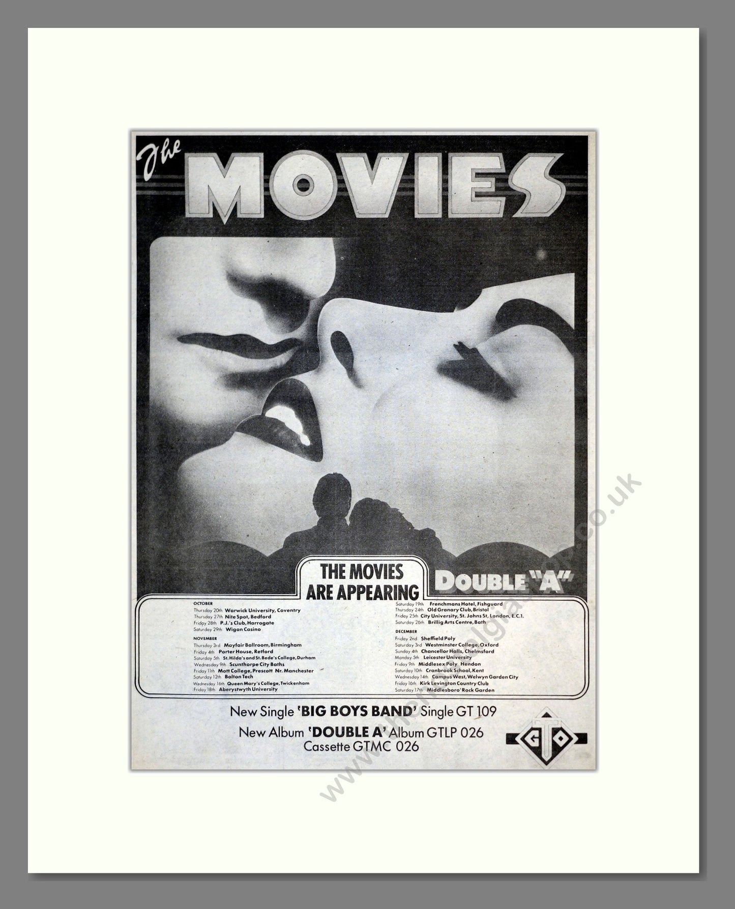 Movies (The) - Double A. Vintage Advert 1977 (ref AD17787)