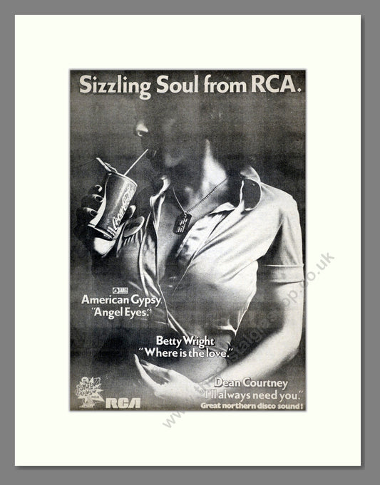 American Gypsy / Betty Wright / Dean Courtney - Sizzling Northern Soul. Vintage Advert 1975 (ref AD17880)