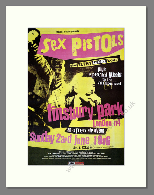 Sex Pistols - Finsbury Park 1996. Vintage Advert 1996 (ref AD17889)