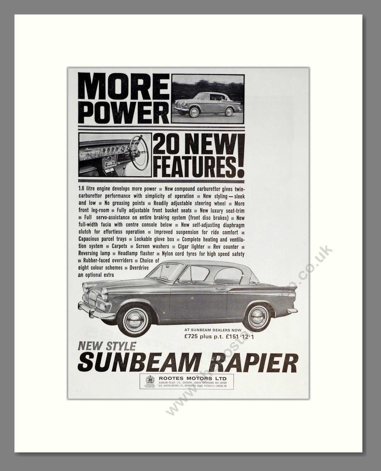 Sunbeam - Rapier. Vintage Advert 1963 (ref AD61836)