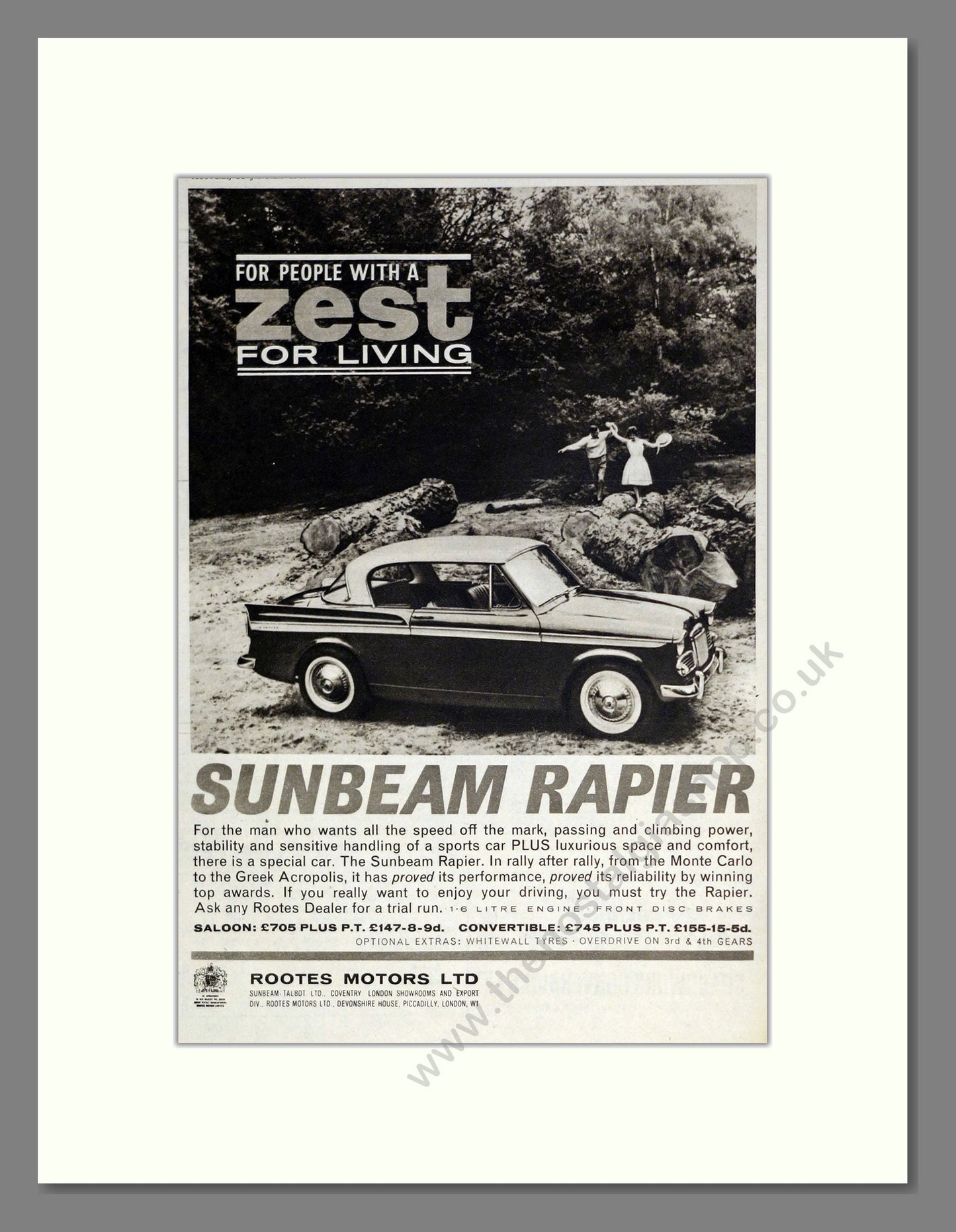 Sunbeam - Rapier. Vintage Advert 1963 (ref AD61845)