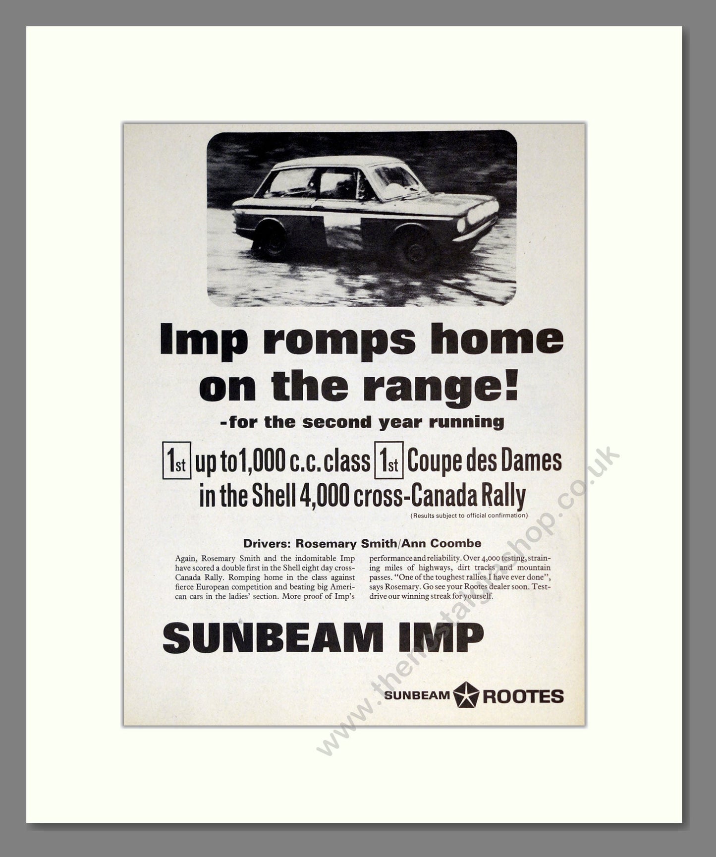 Sunbeam - Imp. Vintage Advert 1967 (ref AD61879)