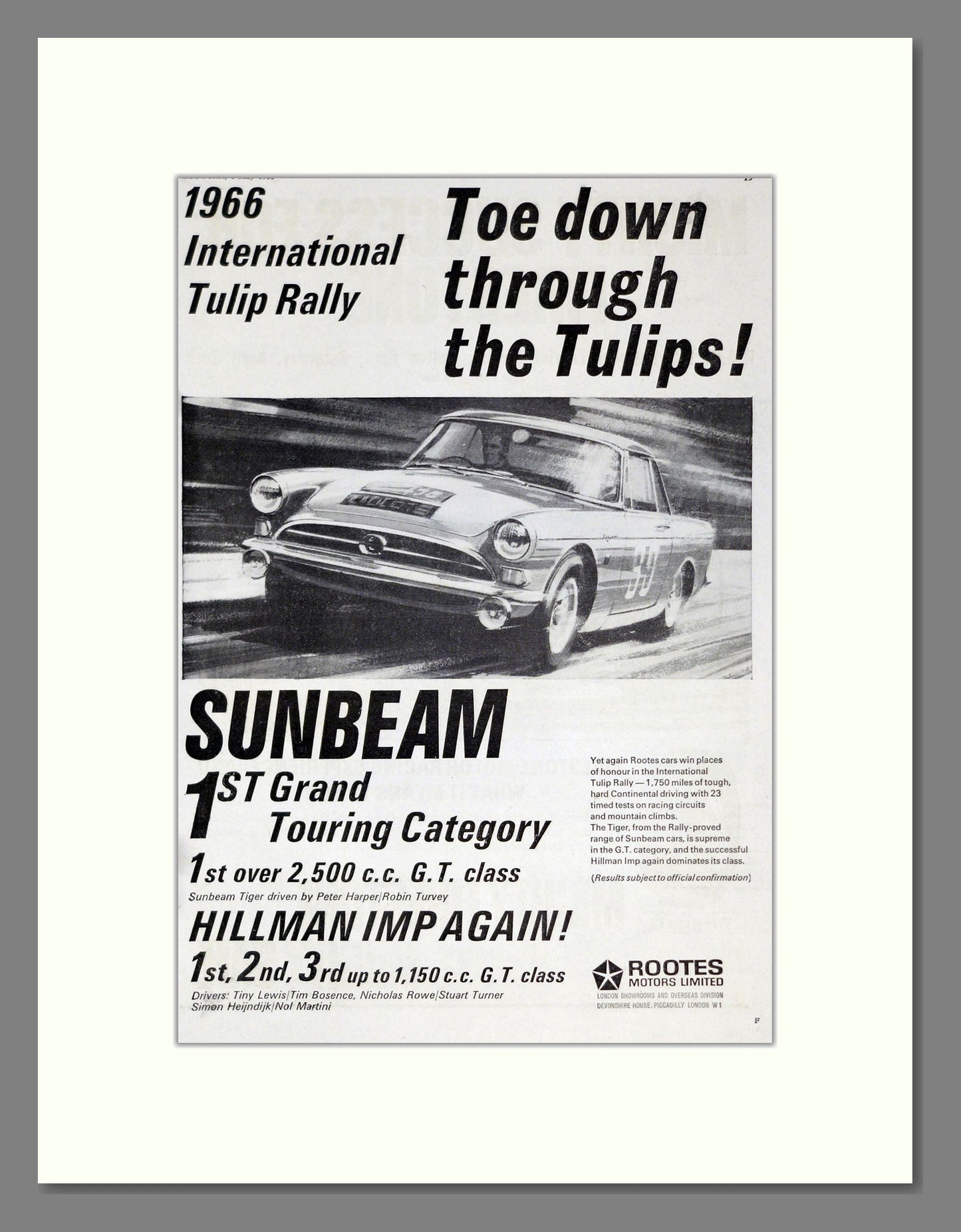 Sunbeam - Imp. Vintage Advert 1966 (ref AD61880)