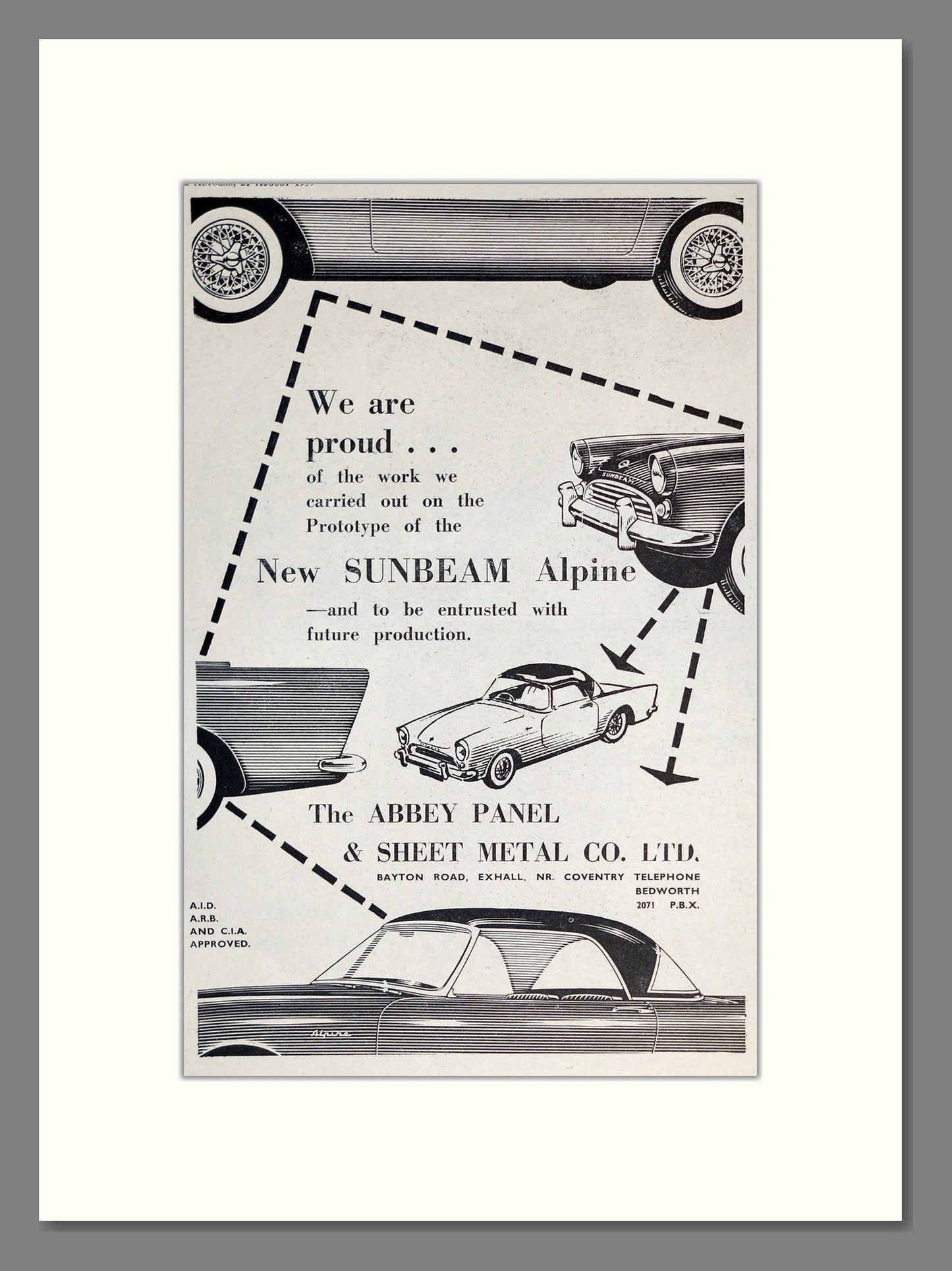Sunbeam - Alpine. Vintage Advert 1959 (ref AD61890)