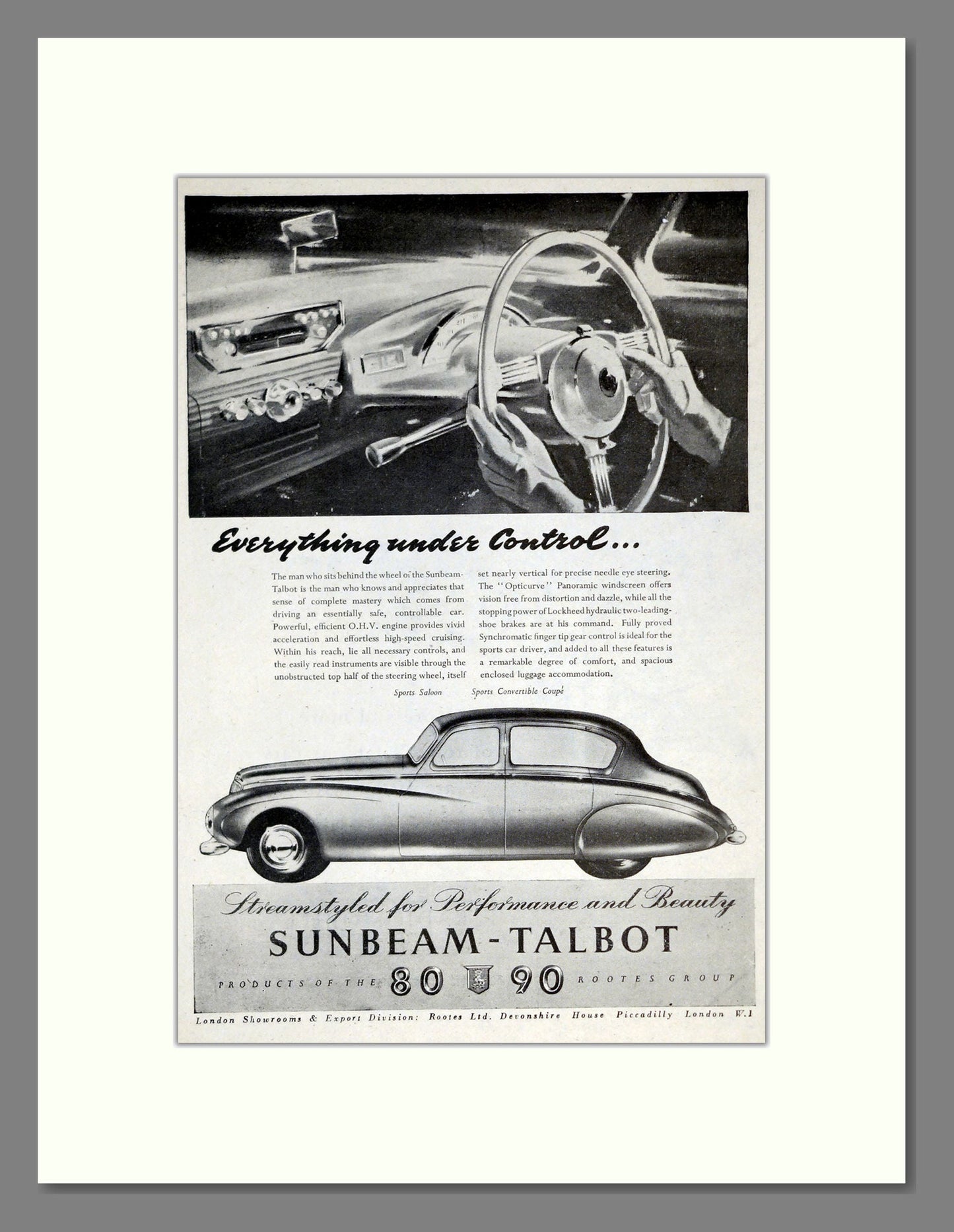 Sunbeam - Talbot. Vintage Advert 1950 (ref AD61902)