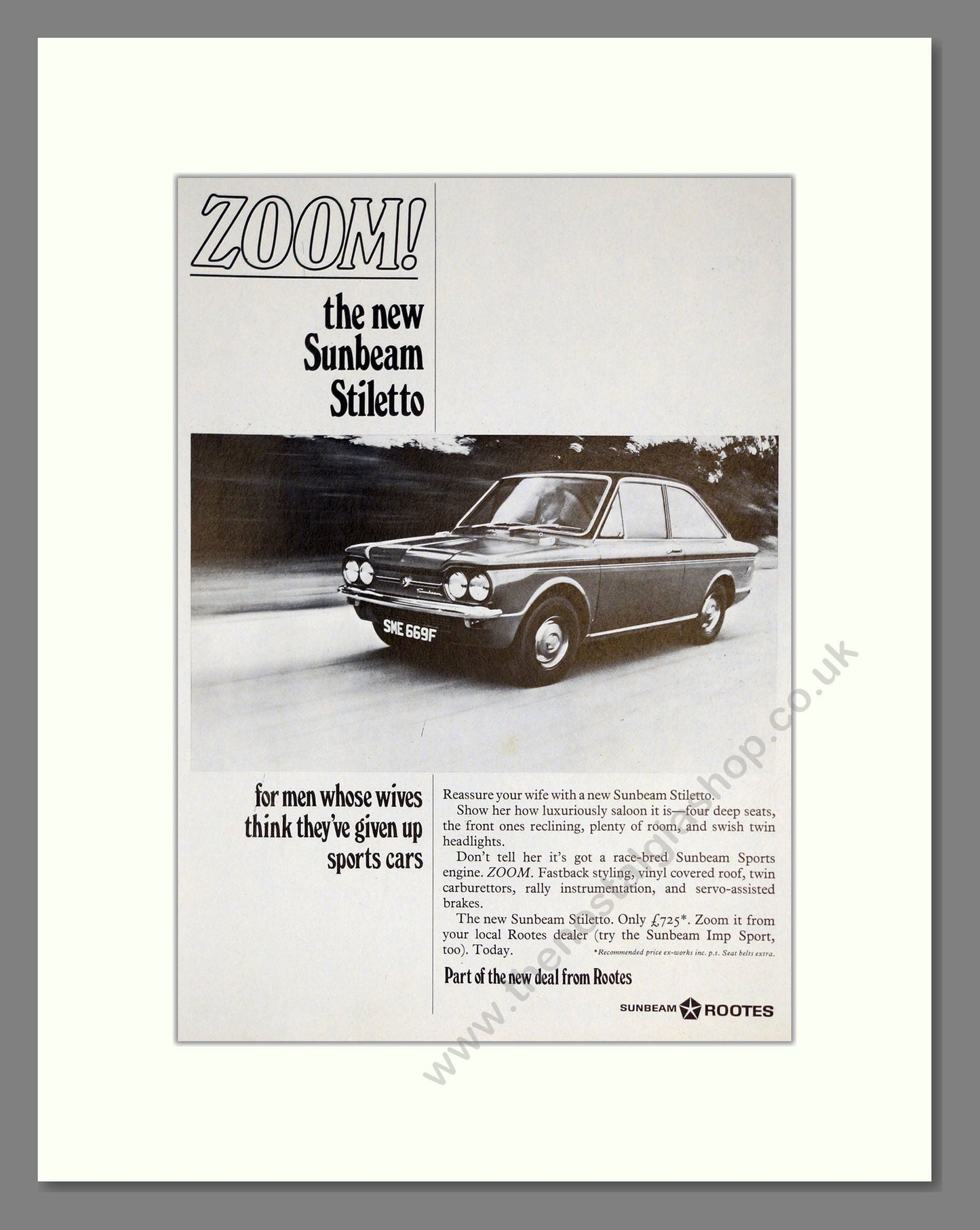 Sunbeam - Stiletto. Vintage Advert 1967 (ref AD61918)