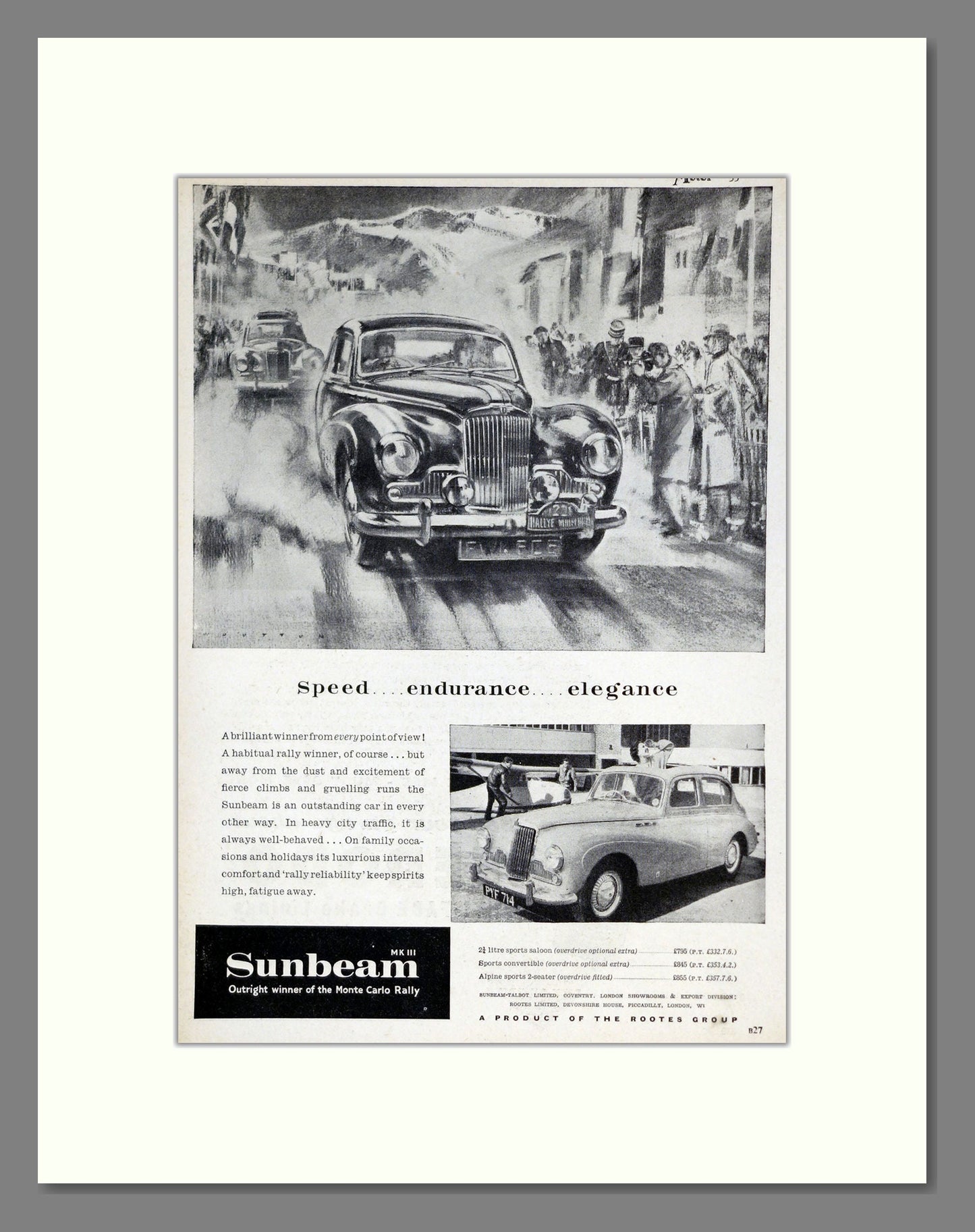 Sunbeam - MKIII. Vintage Advert 1955 (ref AD61938)