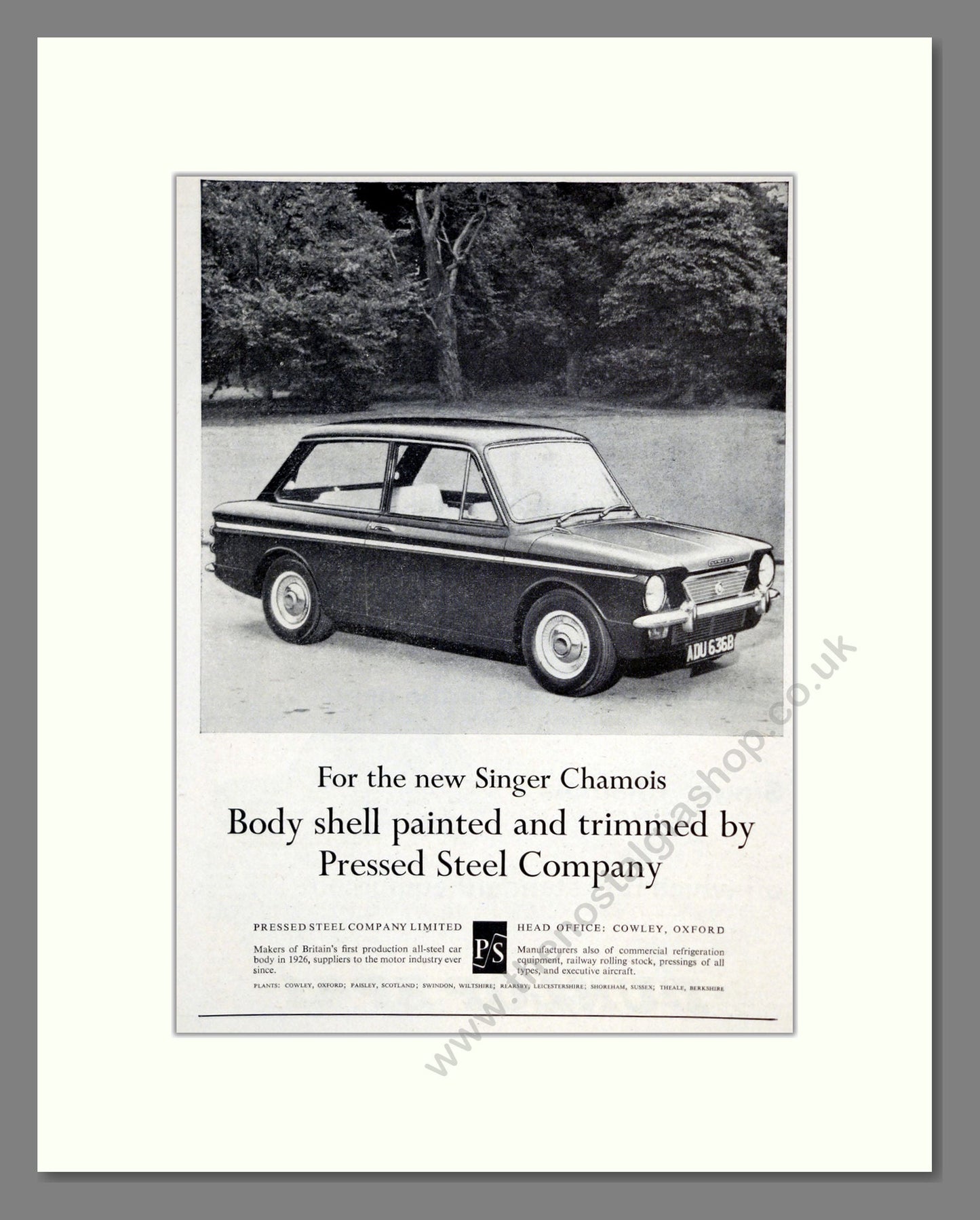 Singer - Chamois. Vintage Advert 1964 (ref AD61977)