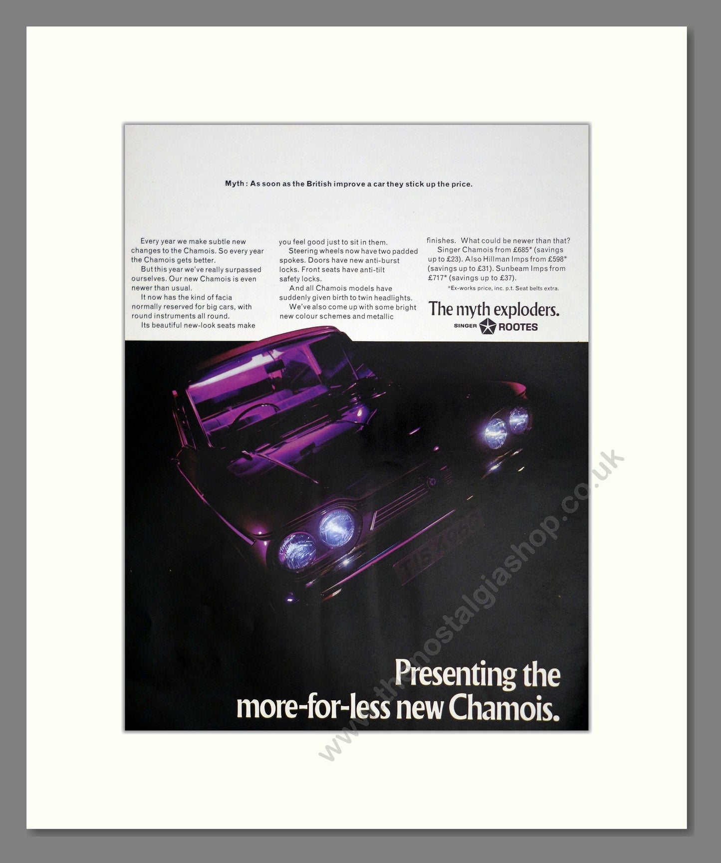 Singer - Chamois. Vintage Advert 1968 (ref AD61979)