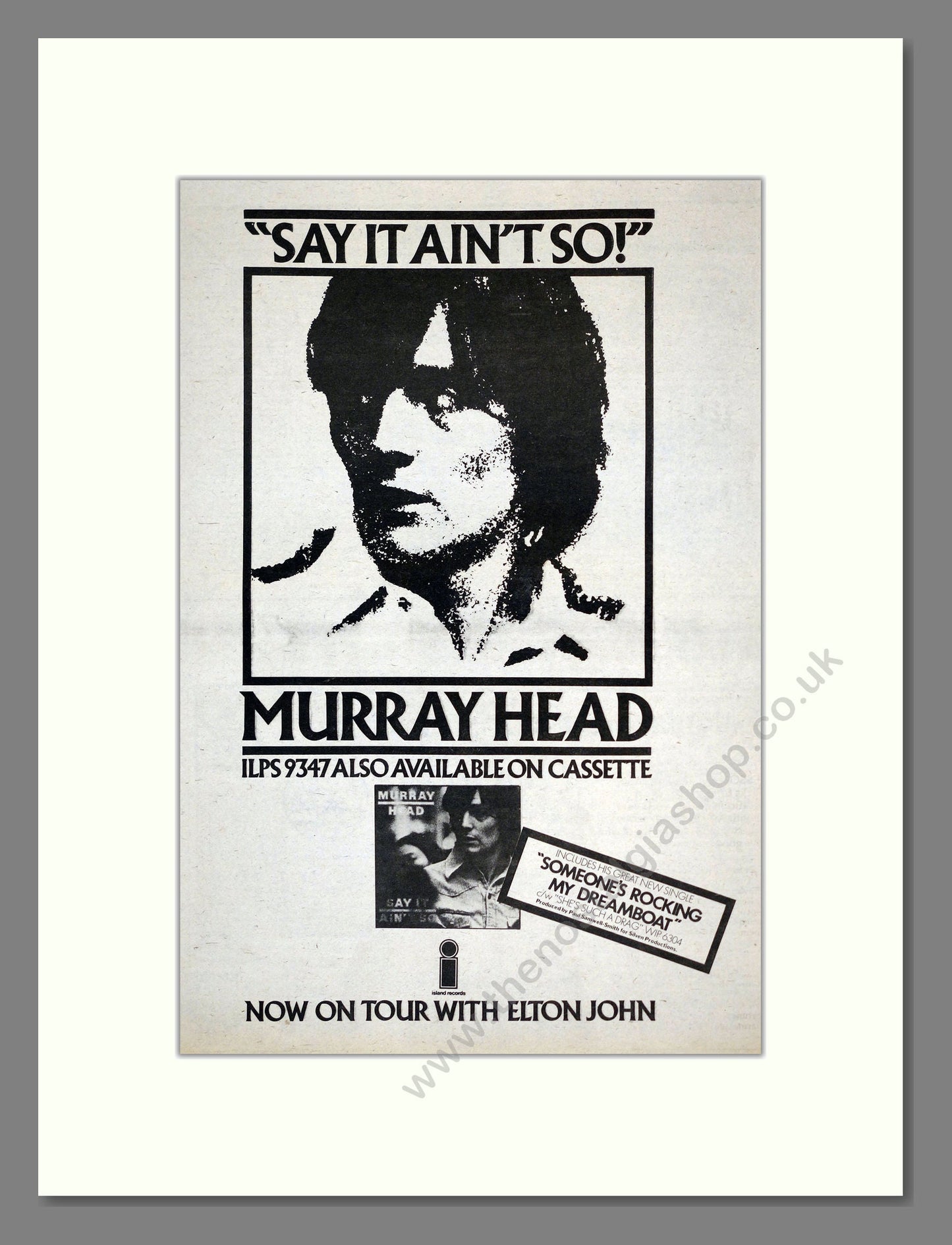 Murray Head - Say It Aint So. Vintage Advert 1976 (ref AD17948)