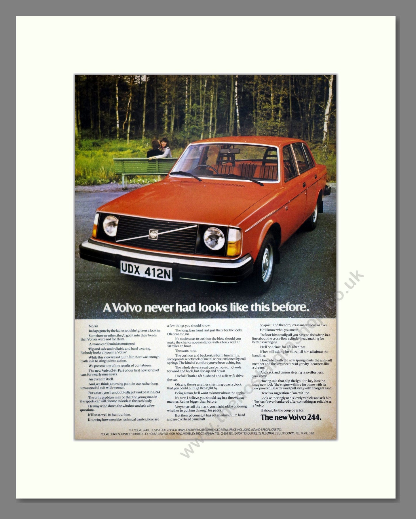 Volvo - 244. Vintage Advert 1974 (ref AD62054)