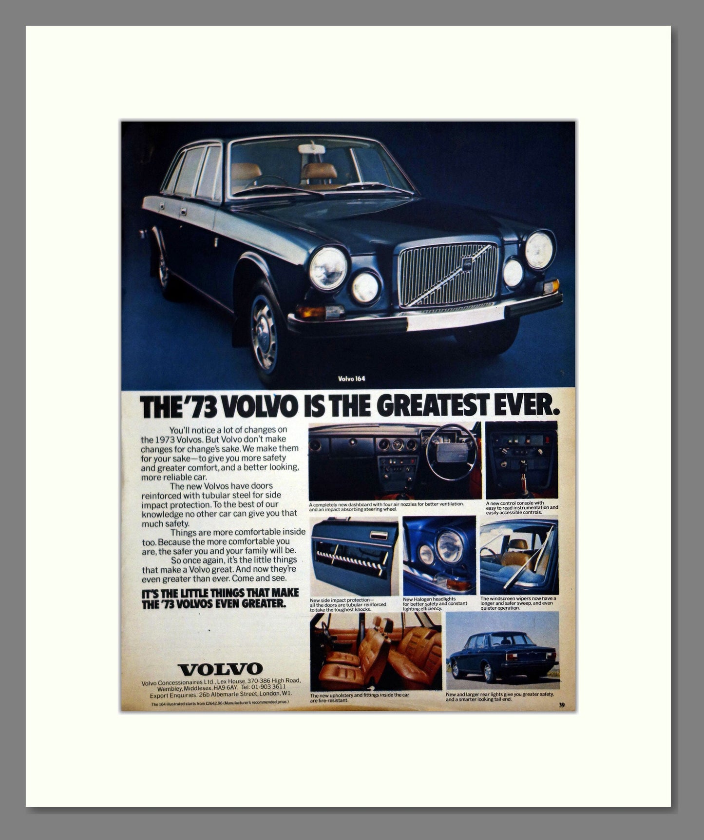 Volvo - 1973 Range. Vintage Advert 1972 (ref AD62060)