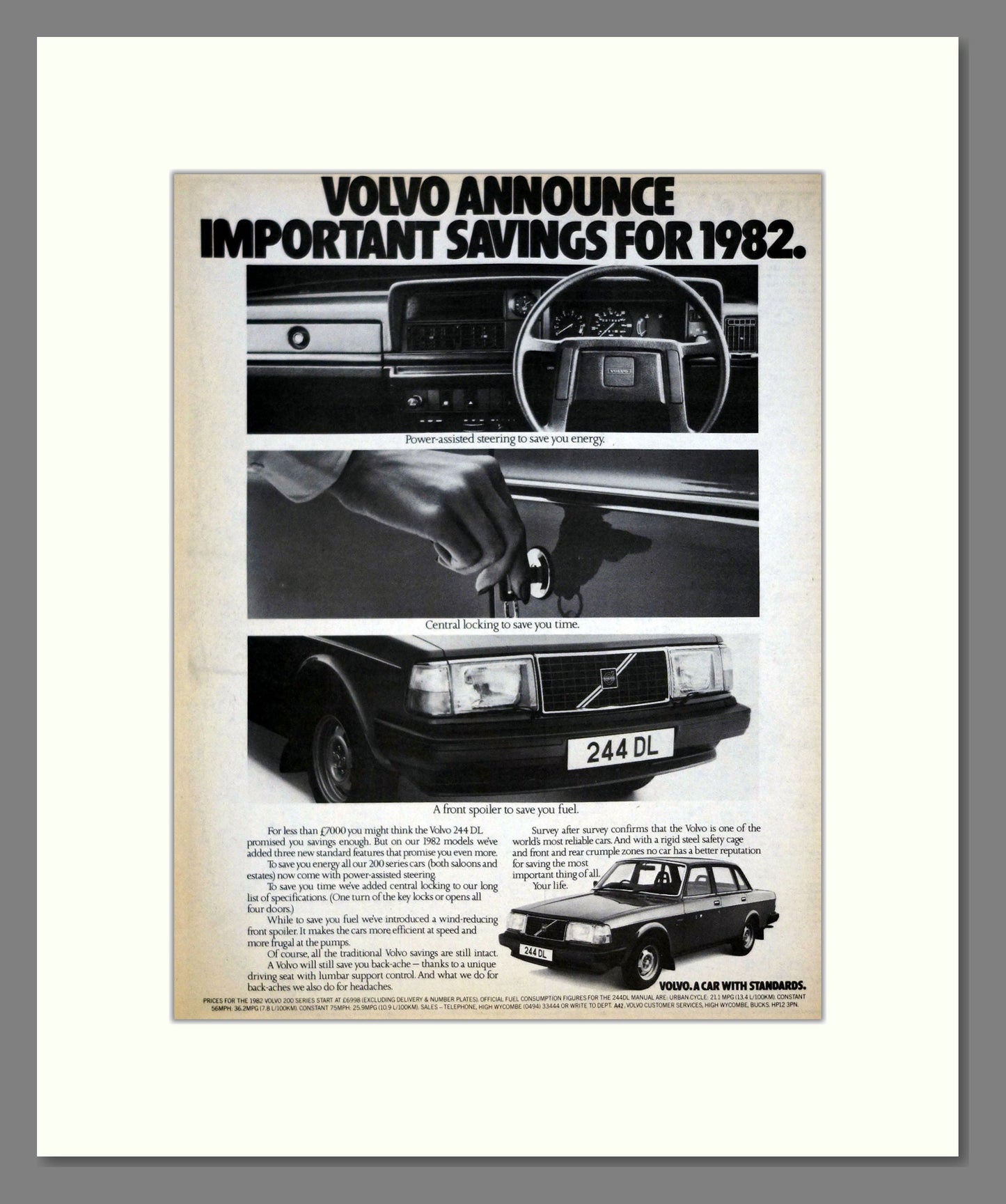 Volvo - 244. Vintage Advert 1981 (ref AD62069)