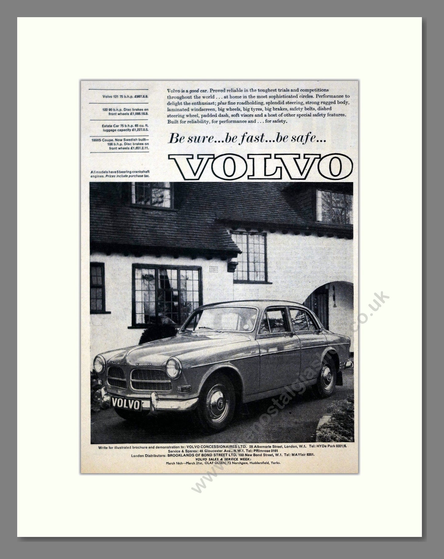 Volvo - 121. Vintage Advert 1964 (ref AD62076)