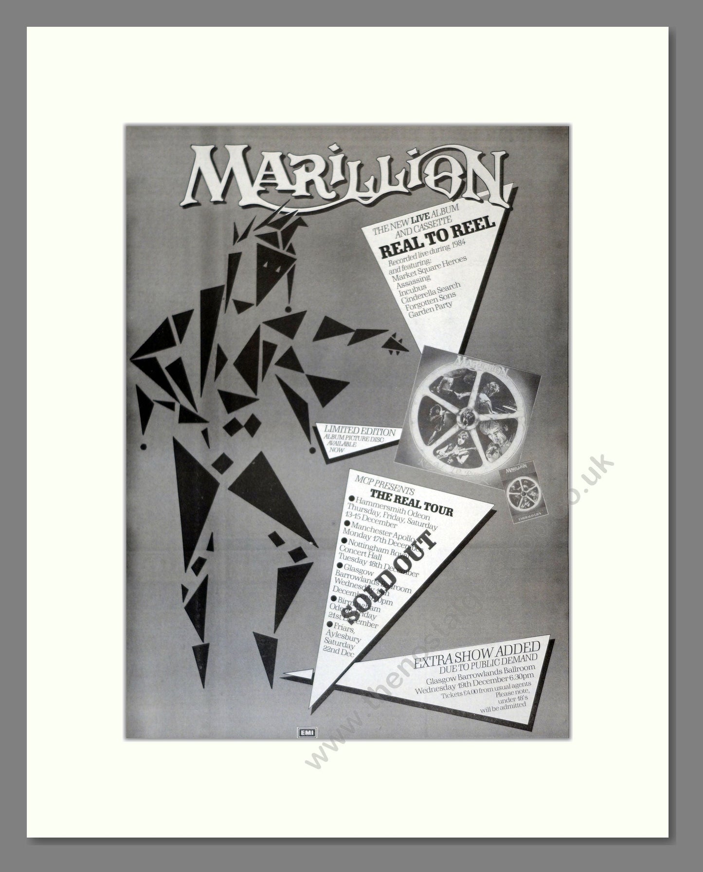 Marillion - Real To Reel. Vintage Advert 1984 (ref AD17974)