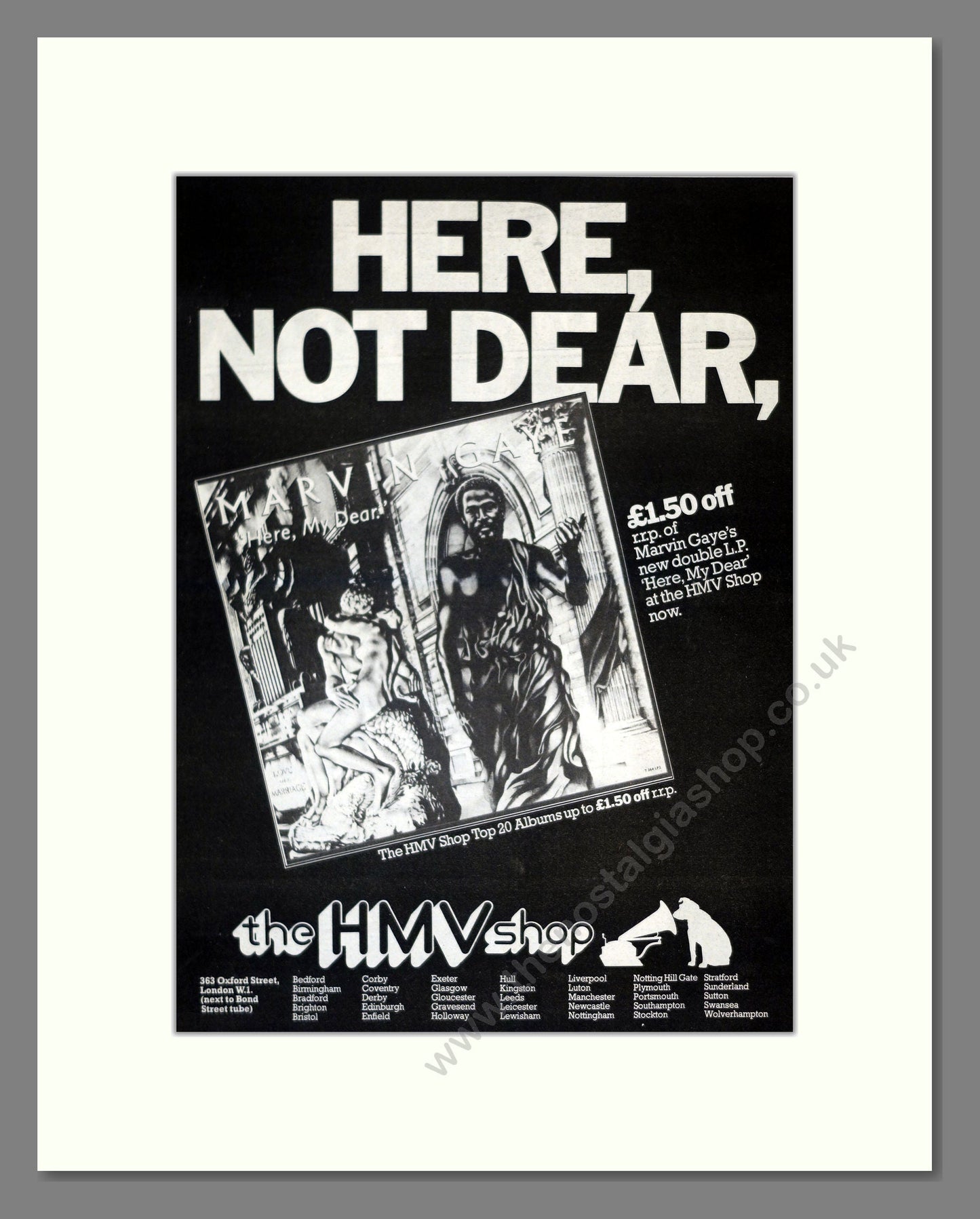 Marvin Gaye - Here My Dear. Vintage Advert 1979 (ref AD17990)