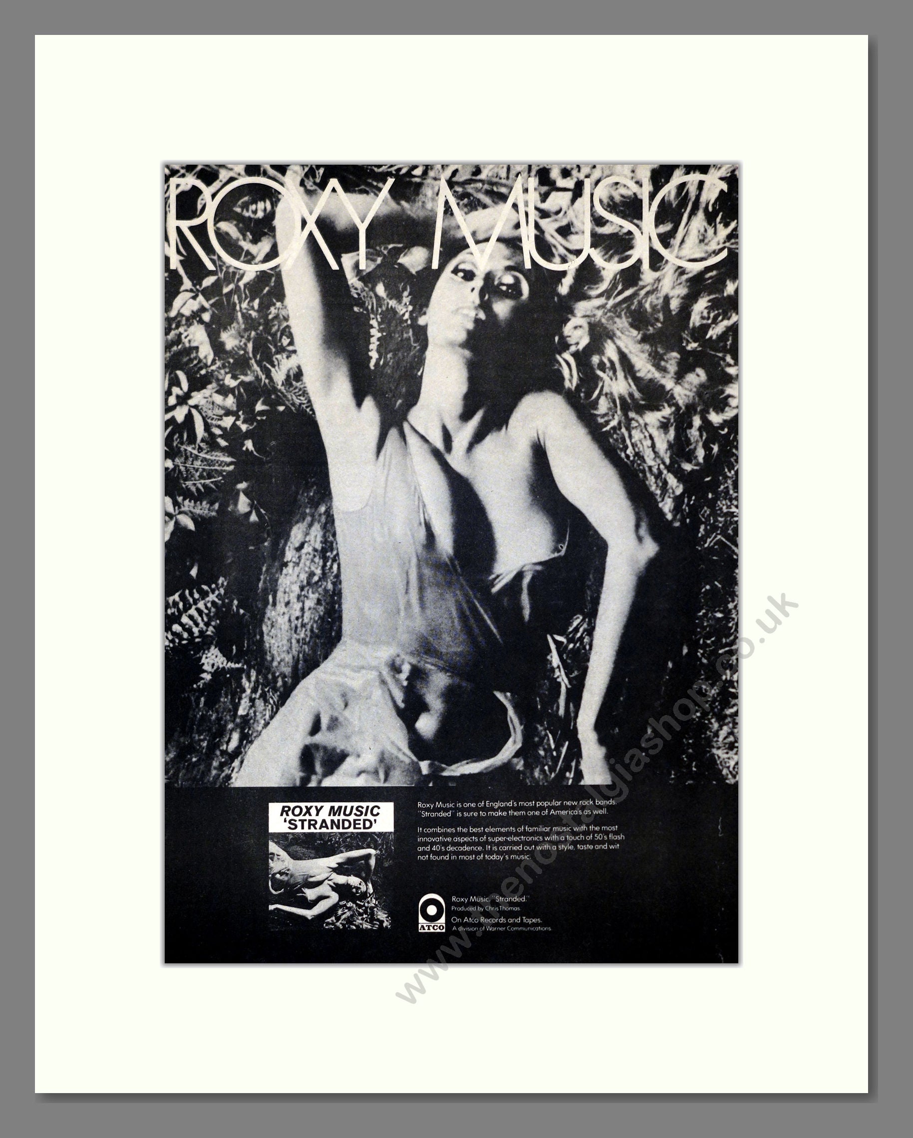 Roxy Music - Stranded. Vintage Advert 1974 (ref AD301887) – The
