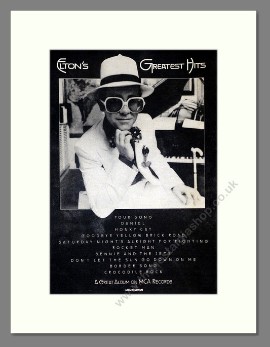 Elton John - Greatest Hits. Vintage Advert 1974 (ref AD301895)