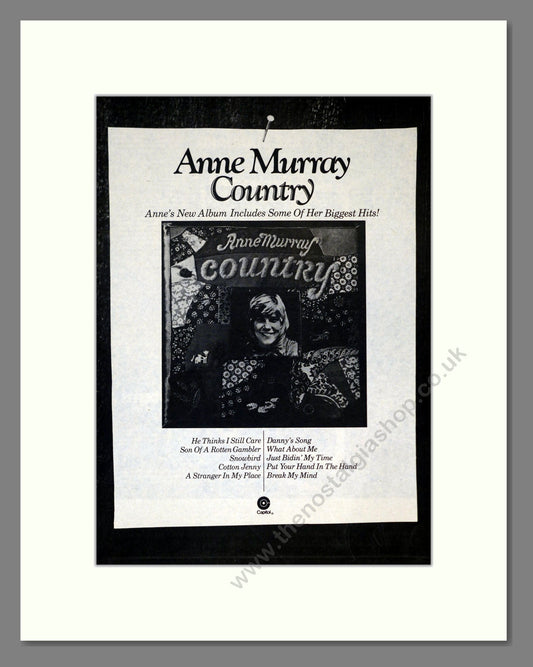 Anne Murray - Country. Vintage Advert 1974 (ref AD301908)