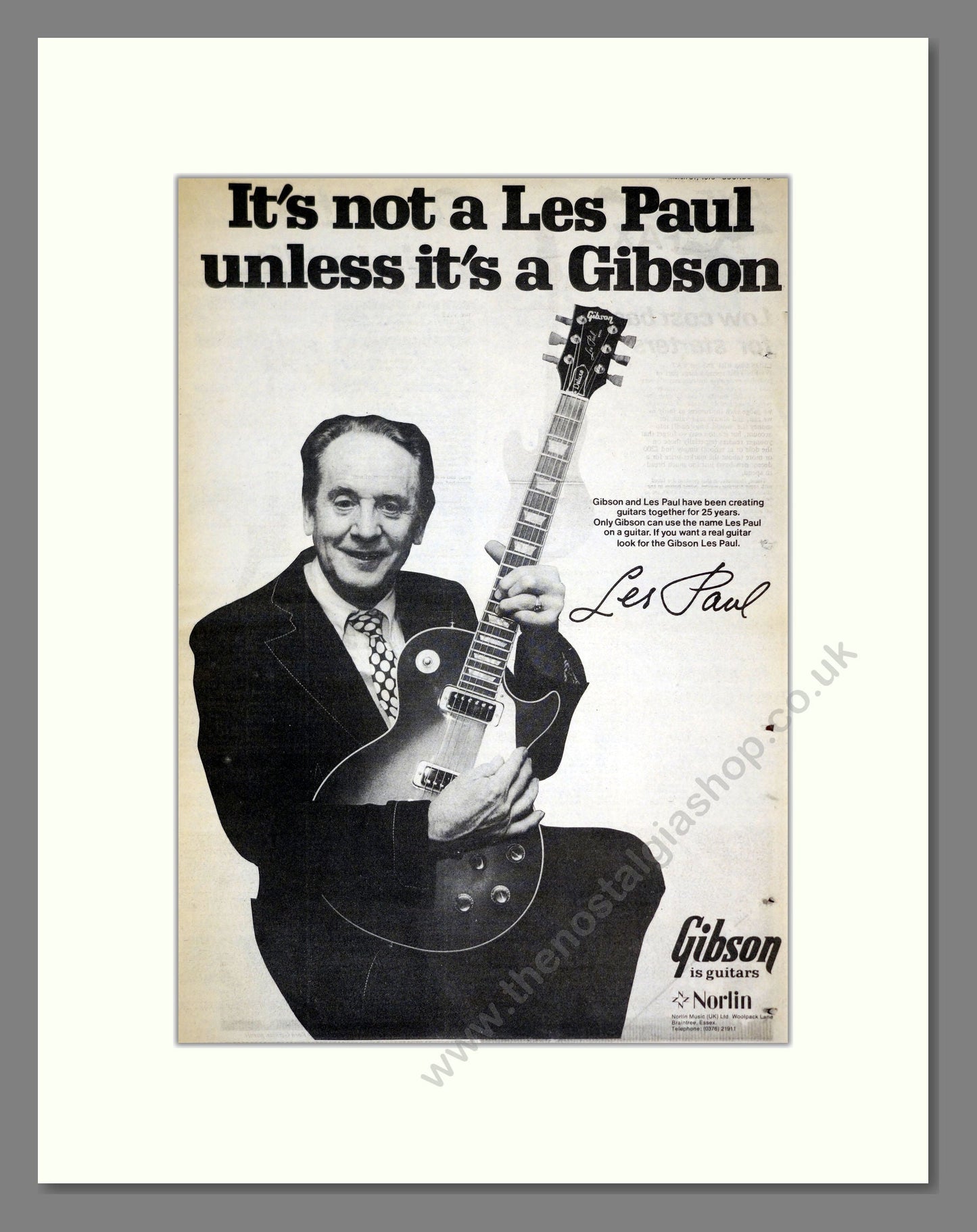 Les Paul - Gibson Guitars. Vintage Advert 1979 (ref AD18020)
