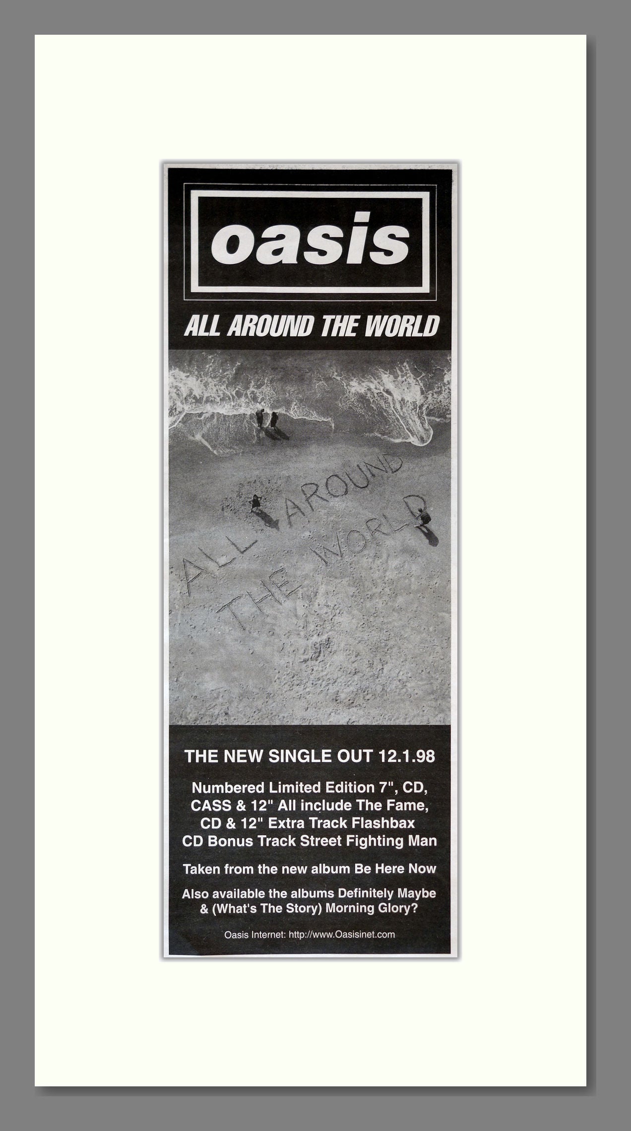 Oasis - All Around The World. Vintage Advert 1997 (ref AD201350)