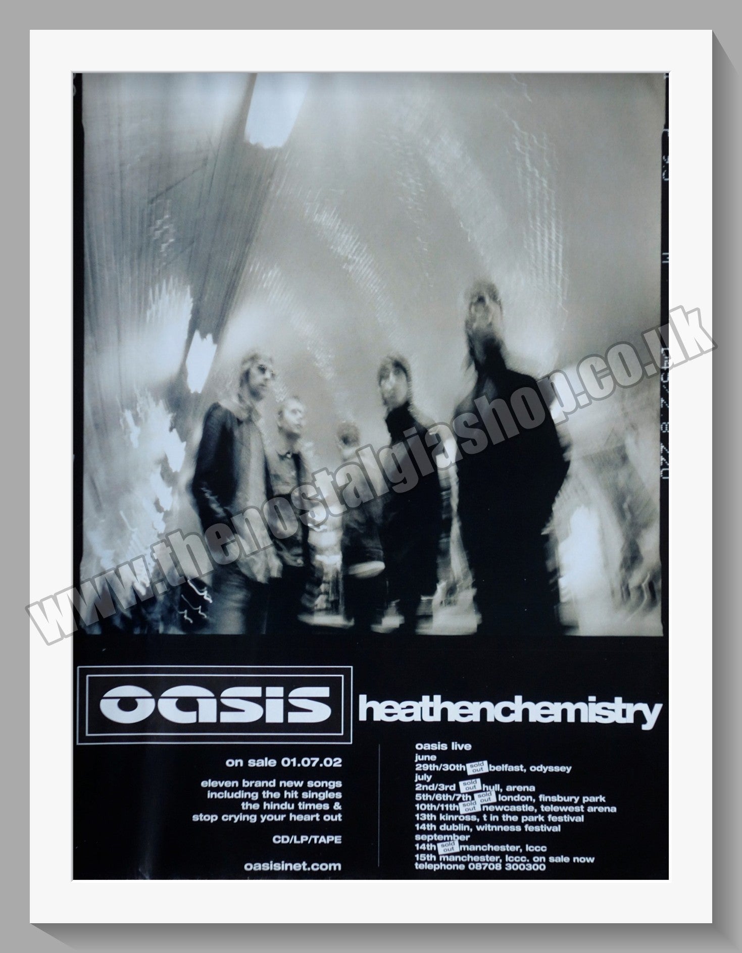 Oasis. Heathen Chemistry. UK Tour. 2002. Original advert. (ref