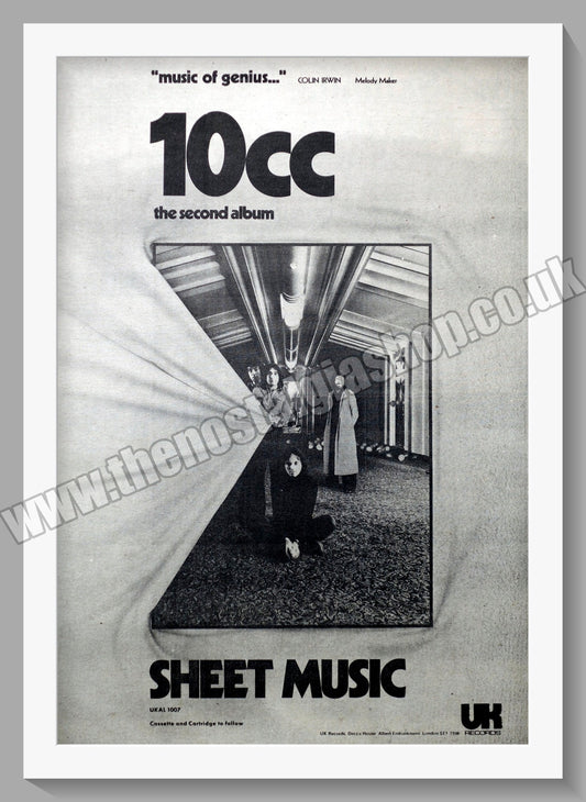10cc Sheet Music. Original Advert 1974 (ref AD14213)