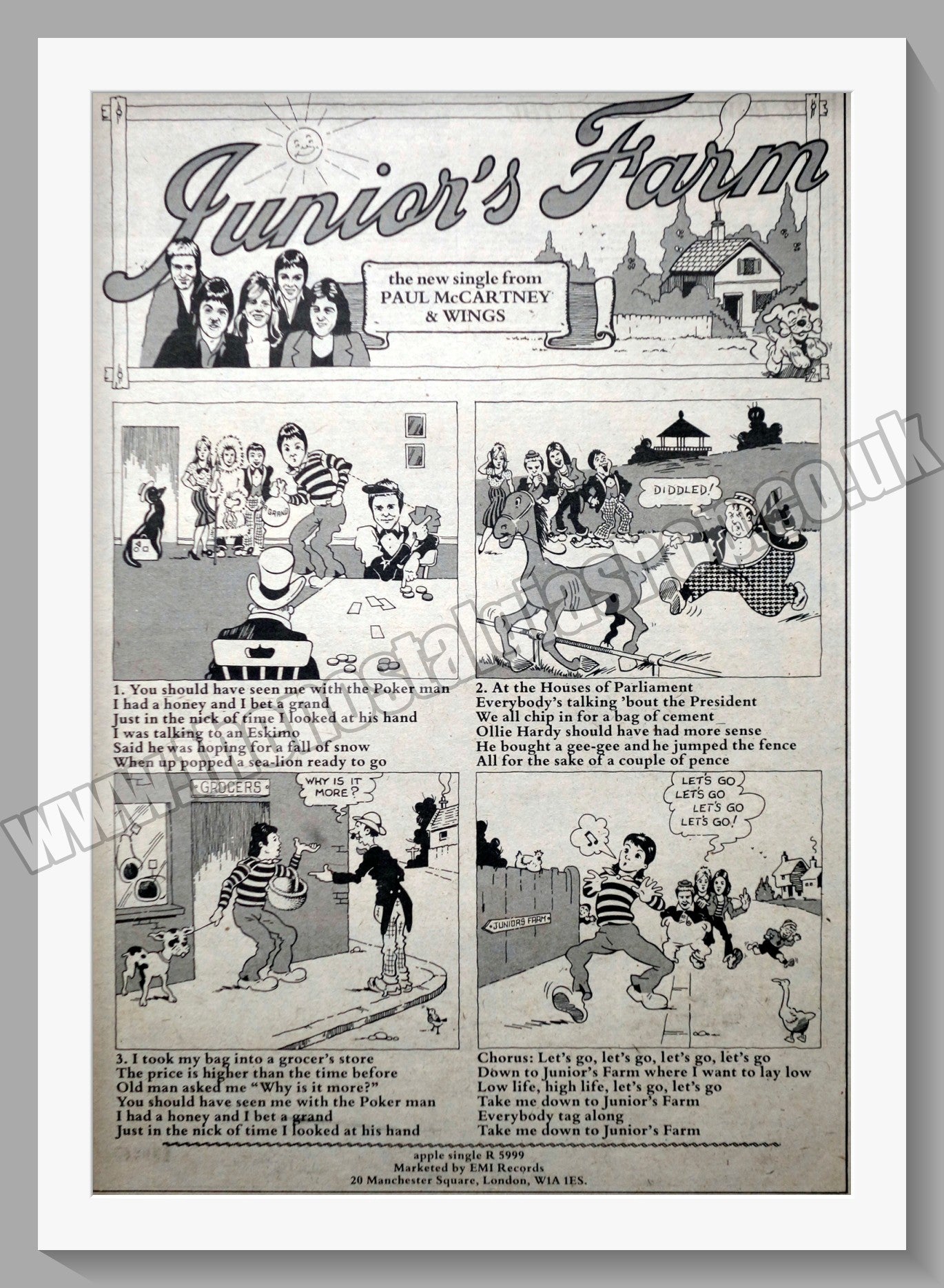 Wings. Juniors Farm. Vintage Advert 1974 (ref AD14312)