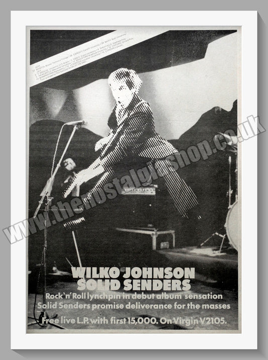 Wilko Johnson. Solid Senders. Original Vintage Advert 1978 (ref AD14440)