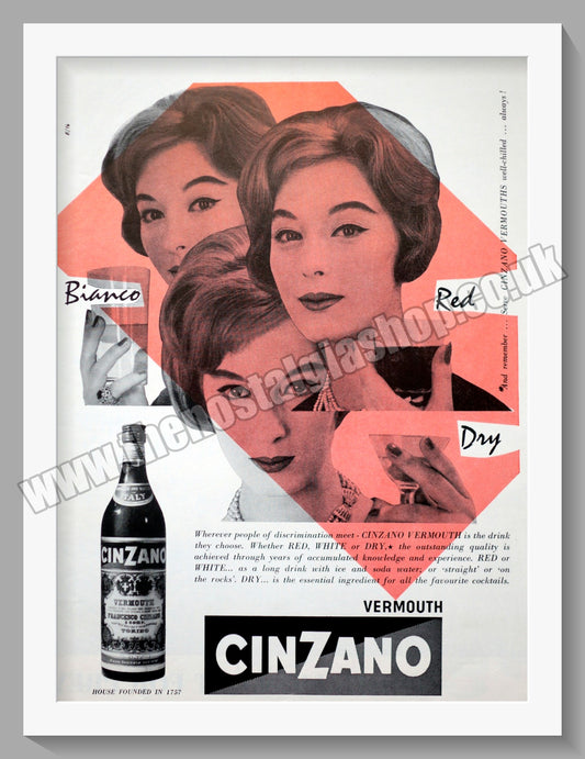 Cinzano Bianco. Original Advert 1959 (ref AD300204)