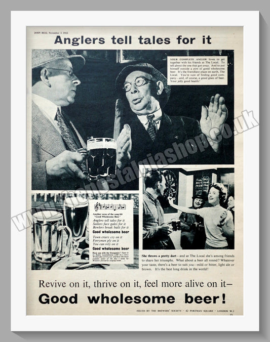 Beer. Good Wholesome Beer. Original Advert 1955 (ref AD300214)