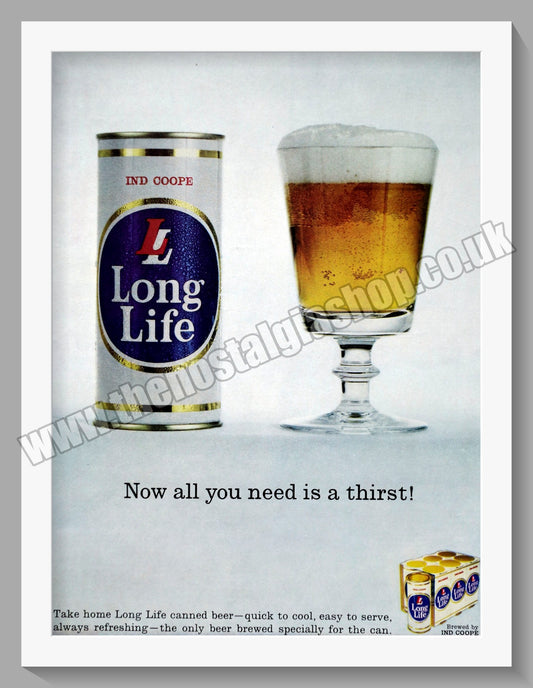 Long Life Beer. Ind Coope Original Advert 1964 (ref AD300215)