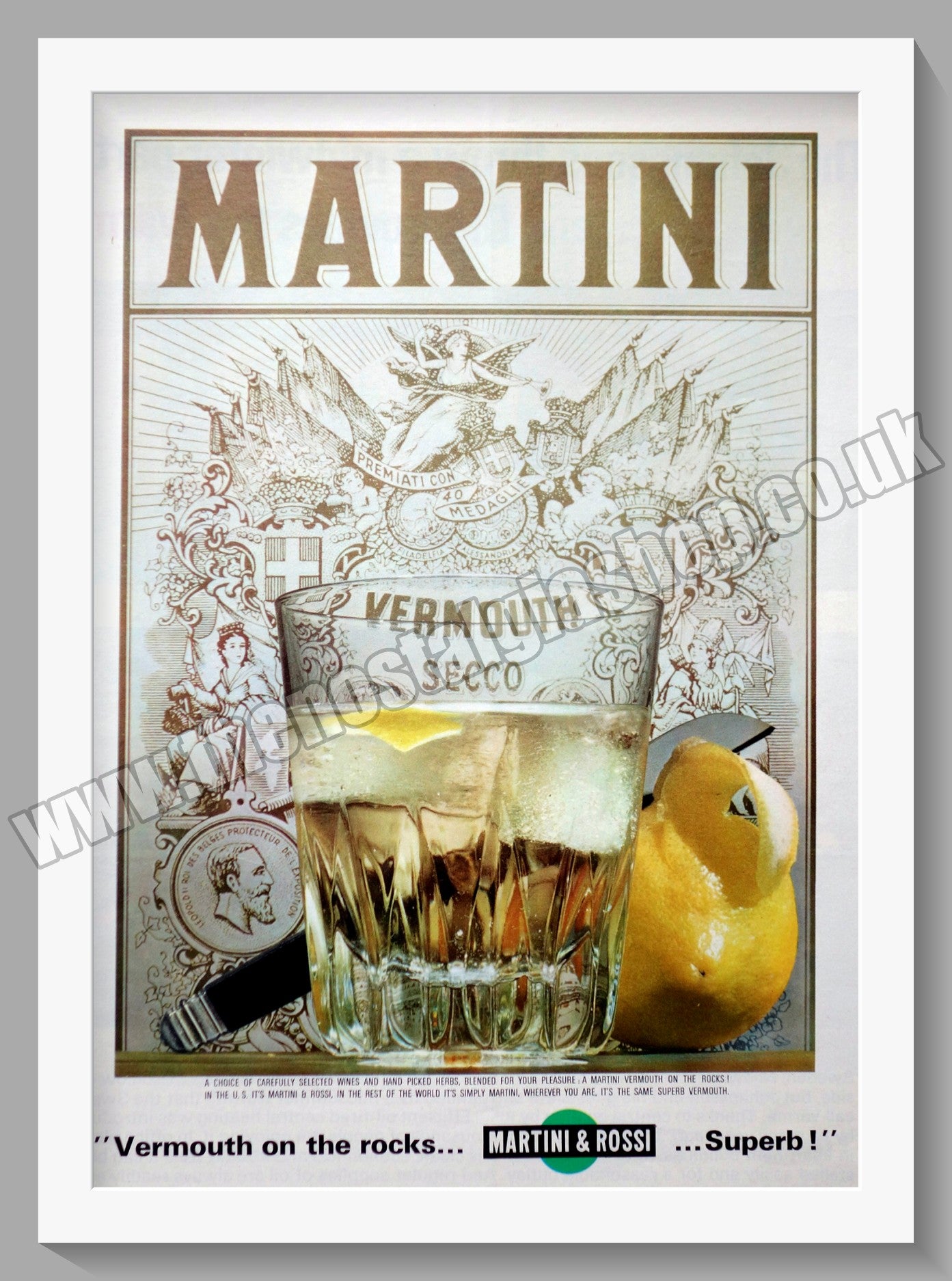Publicité Vintage Originale Martini Vermouth 1965 - Grande Impression, état Très Bon