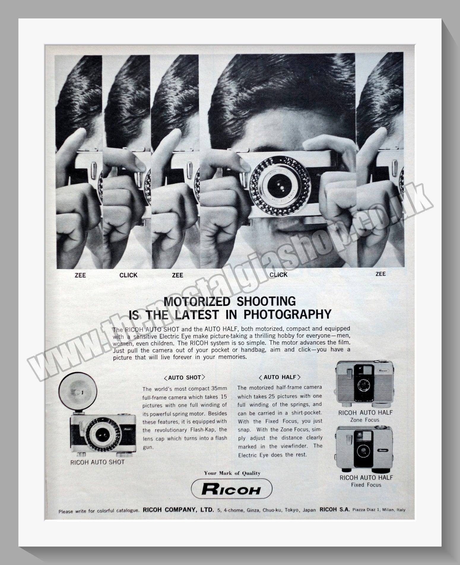 Ricoh Auto Shot 35mm Original Advert 1964 (ref AD300311