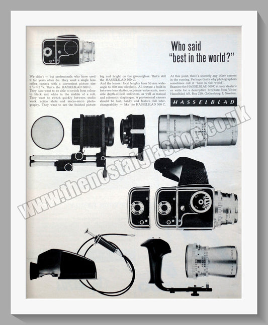 Hasselblad 500 C Camera. Original Advert 1965 (ref AD300316)