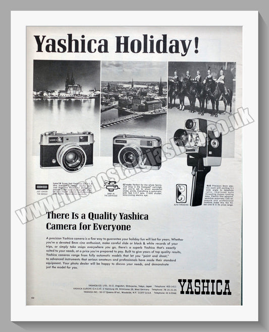 Yashica Camera Range. Original Advert 1965 (ref AD300334)