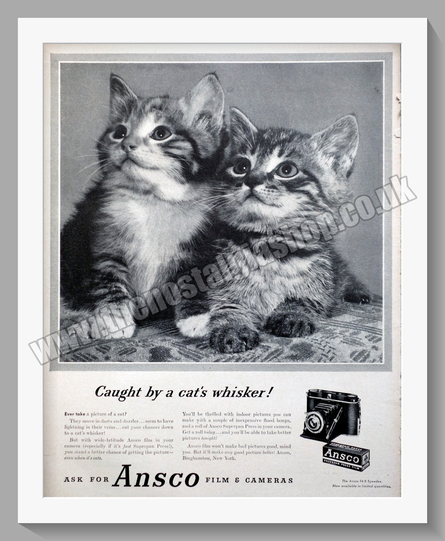 Ansco F4.5 Speedex Camera. Original Advert 1947 (ref AD300365)