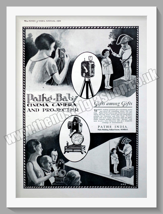 Pathe Baby Cine Camera and Projector. Original Advert 1926 (ref AD300367)