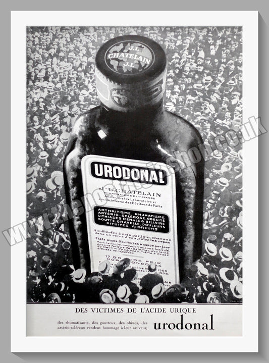 Urodonal Medication Urinary. Original French Advert 1928 (ref AD300466)