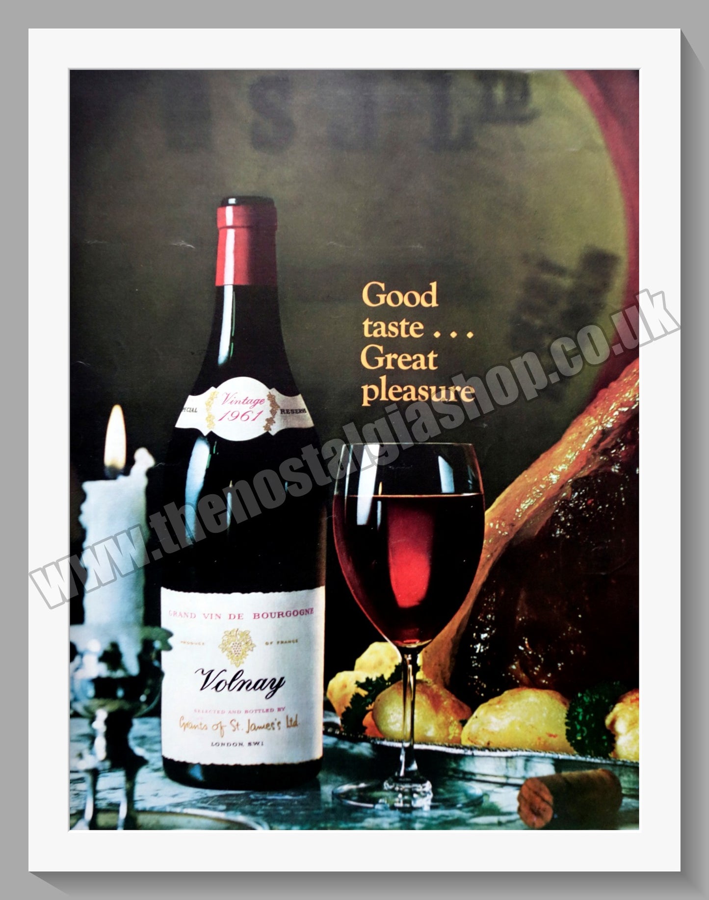 Volnay Wine. Original Advert 1966 (ref AD300386)